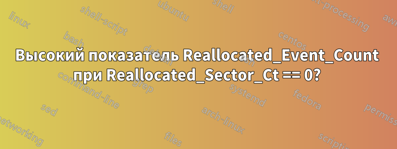 Высокий показатель Reallocated_Event_Count при Reallocated_Sector_Ct == 0?