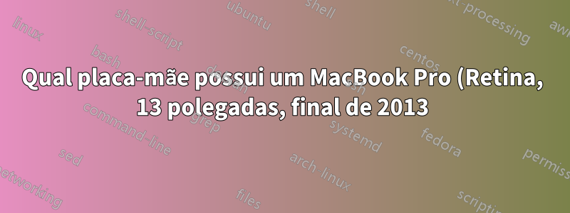 Qual placa-mãe possui um MacBook Pro (Retina, 13 polegadas, final de 2013)?