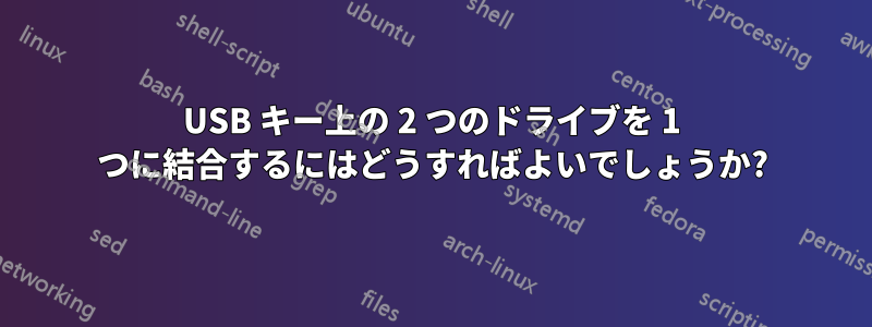 USB キー上の 2 つのドライブを 1 つに結合するにはどうすればよいでしょうか?