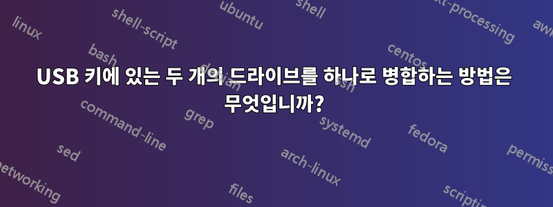 USB 키에 있는 두 개의 드라이브를 하나로 병합하는 방법은 무엇입니까?