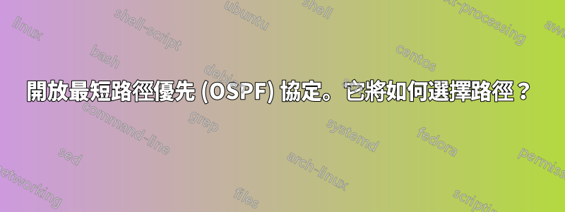 開放最短路徑優先 (OSPF) 協定。它將如何選擇路徑？