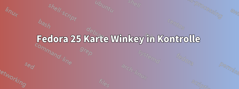 Fedora 25 Karte Winkey in Kontrolle