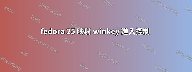 fedora 25 映射 winkey 進入控制