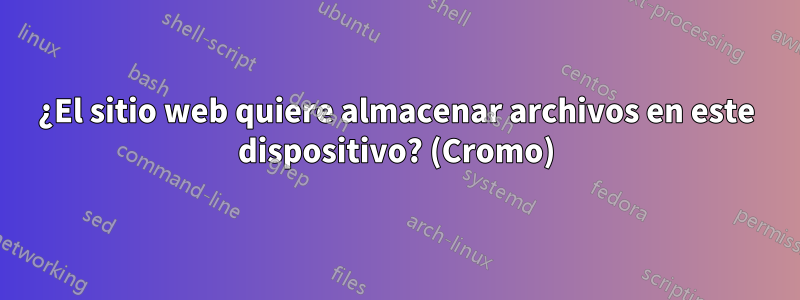 ¿El sitio web quiere almacenar archivos en este dispositivo? (Cromo)