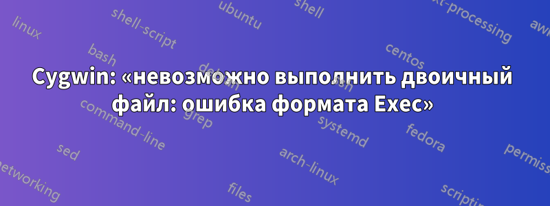 Cygwin: «невозможно выполнить двоичный файл: ошибка формата Exec»