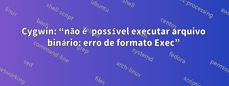 Cygwin: “não é possível executar arquivo binário: erro de formato Exec”