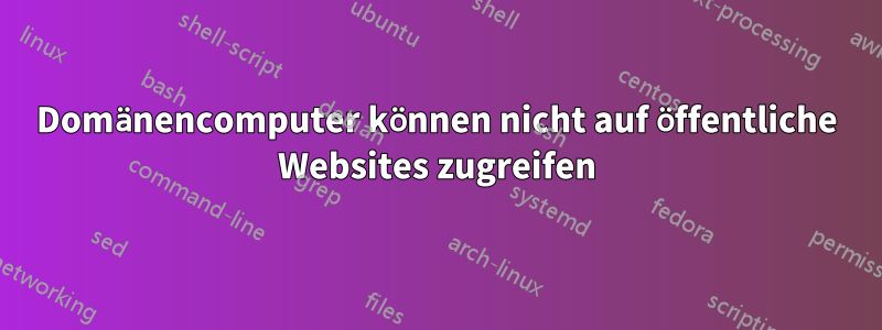 Domänencomputer können nicht auf öffentliche Websites zugreifen