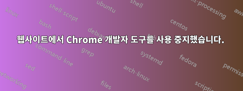 웹사이트에서 Chrome 개발자 도구를 사용 중지했습니다.