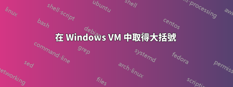 在 Windows VM 中取得大括號