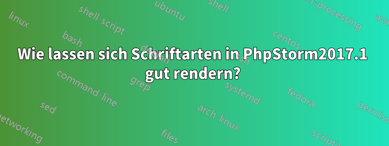 Wie lassen sich Schriftarten in PhpStorm2017.1 gut rendern?