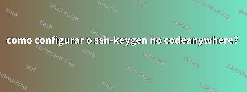 como configurar o ssh-keygen no codeanywhere?