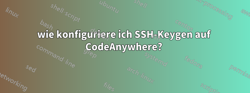 wie konfiguriere ich SSH-Keygen auf CodeAnywhere?