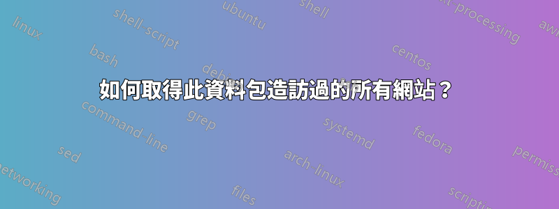 如何取得此資料包造訪過的所有網站？