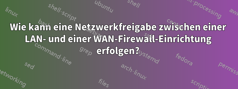 Wie kann eine Netzwerkfreigabe zwischen einer LAN- und einer WAN-Firewall-Einrichtung erfolgen?