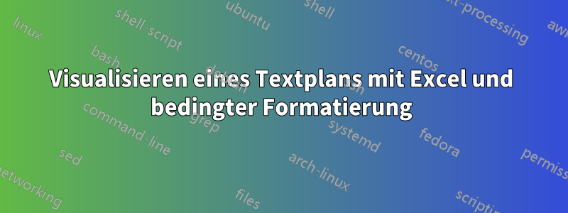 Visualisieren eines Textplans mit Excel und bedingter Formatierung