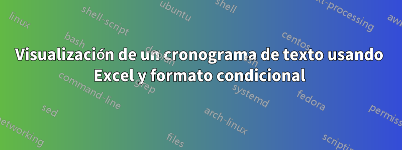 Visualización de un cronograma de texto usando Excel y formato condicional