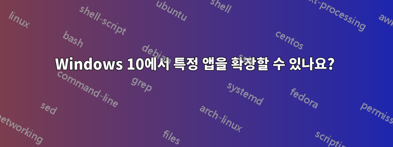 Windows 10에서 특정 앱을 확장할 수 있나요?