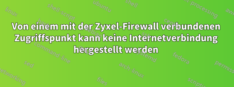 Von einem mit der Zyxel-Firewall verbundenen Zugriffspunkt kann keine Internetverbindung hergestellt werden