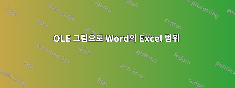 OLE 그림으로 Word의 Excel 범위