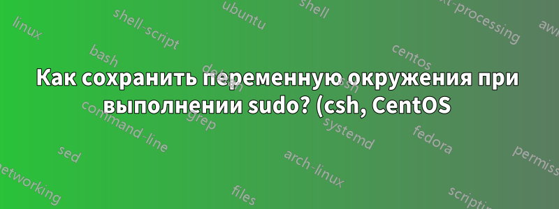 Как сохранить переменную окружения при выполнении sudo? (csh, CentOS)