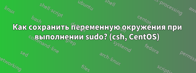 Как сохранить переменную окружения при выполнении sudo? (csh, CentOS)