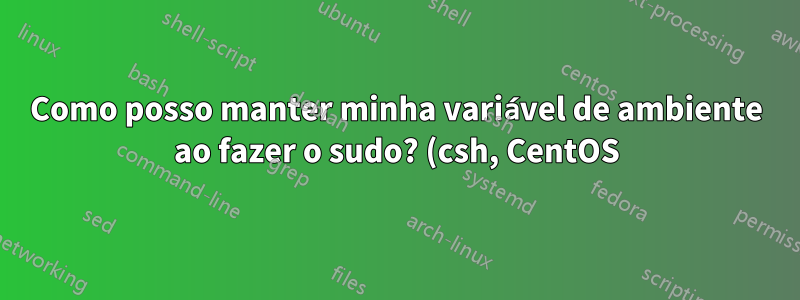 Como posso manter minha variável de ambiente ao fazer o sudo? (csh, CentOS)