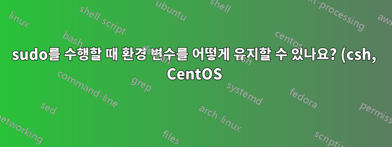 sudo를 수행할 때 환경 변수를 어떻게 유지할 수 있나요? (csh, CentOS)