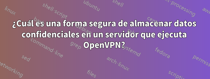 ¿Cuál es una forma segura de almacenar datos confidenciales en un servidor que ejecuta OpenVPN?