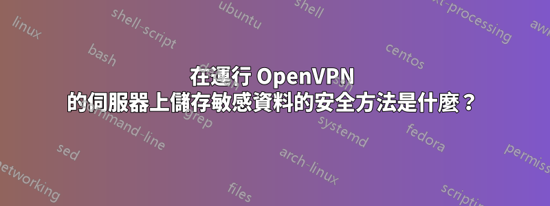 在運行 OpenVPN 的伺服器上儲存敏感資料的安全方法是什麼？