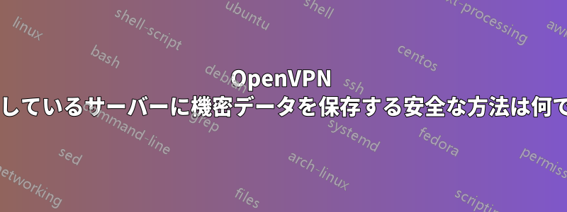 OpenVPN を実行しているサーバーに機密データを保存する安全な方法は何ですか?