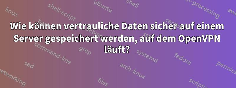 Wie können vertrauliche Daten sicher auf einem Server gespeichert werden, auf dem OpenVPN läuft?