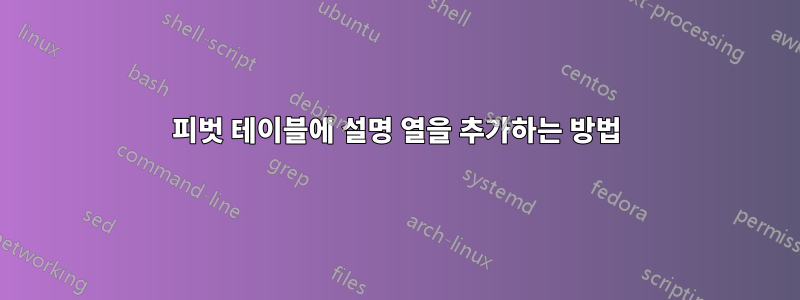 피벗 테이블에 설명 열을 추가하는 방법