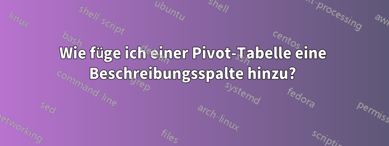 Wie füge ich einer Pivot-Tabelle eine Beschreibungsspalte hinzu?