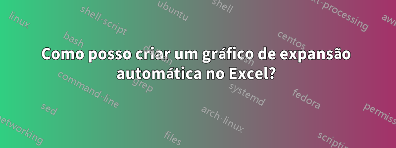 Como posso criar um gráfico de expansão automática no Excel?