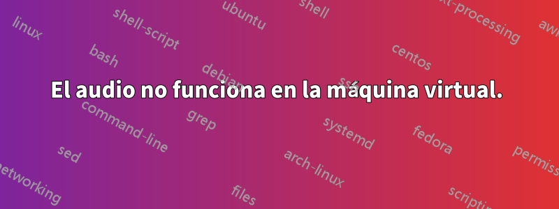 El audio no funciona en la máquina virtual.