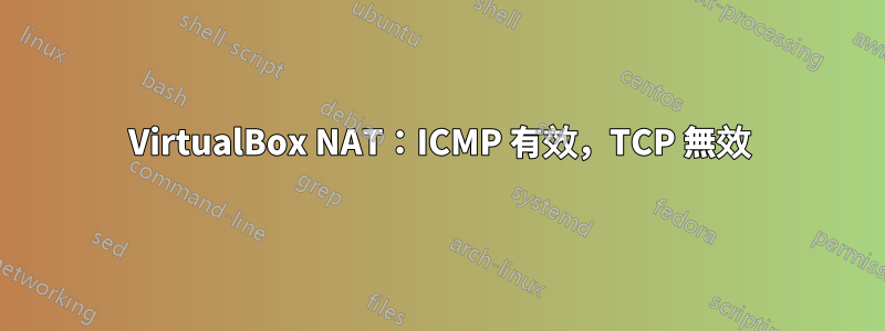 VirtualBox NAT：ICMP 有效，TCP 無效