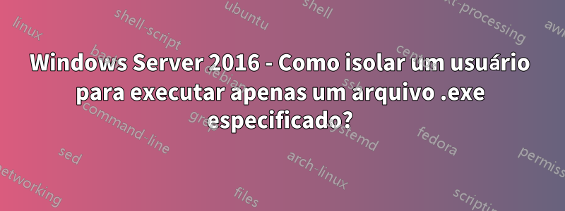 Windows Server 2016 - Como isolar um usuário para executar apenas um arquivo .exe especificado?