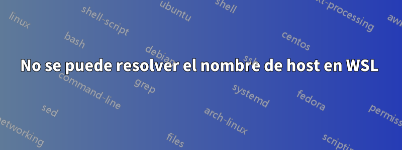 No se puede resolver el nombre de host en WSL
