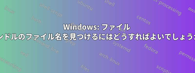 Windows: ファイル ハンドルのファイル名を見つけるにはどうすればよいでしょうか?