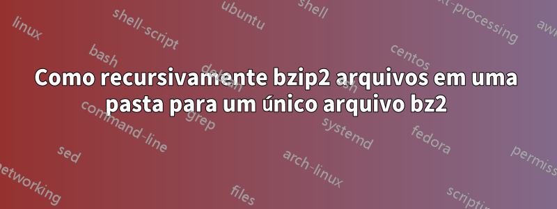 Como recursivamente bzip2 arquivos em uma pasta para um único arquivo bz2