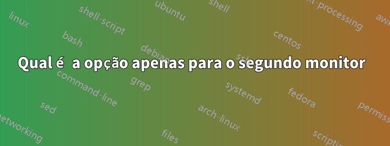 Qual é a opção apenas para o segundo monitor 