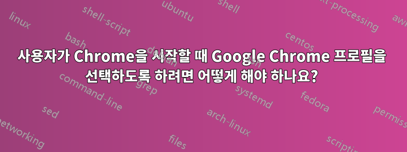 사용자가 Chrome을 시작할 때 Google Chrome 프로필을 선택하도록 하려면 어떻게 해야 하나요?