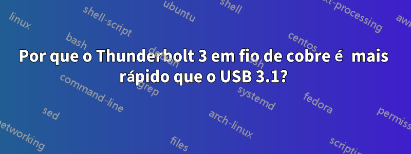 Por que o Thunderbolt 3 em fio de cobre é mais rápido que o USB 3.1?