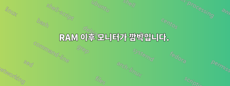 RAM 이후 모니터가 깜박입니다.