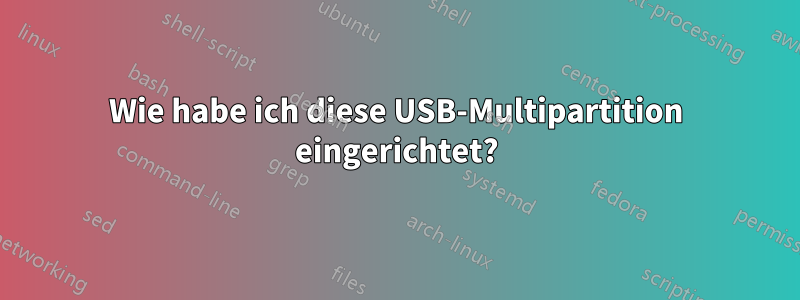 Wie habe ich diese USB-Multipartition eingerichtet?