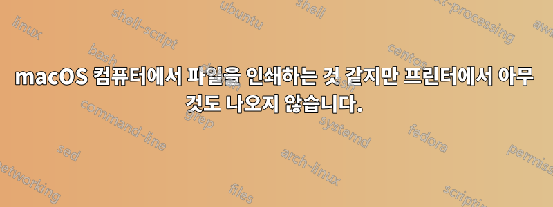 macOS 컴퓨터에서 파일을 인쇄하는 것 같지만 프린터에서 아무 것도 나오지 않습니다.