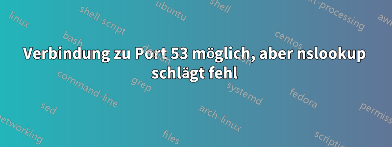 Verbindung zu Port 53 möglich, aber nslookup schlägt fehl