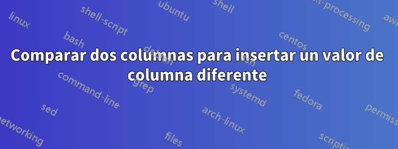 Comparar dos columnas para insertar un valor de columna diferente