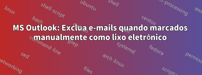 MS Outlook: Exclua e-mails quando marcados manualmente como lixo eletrônico