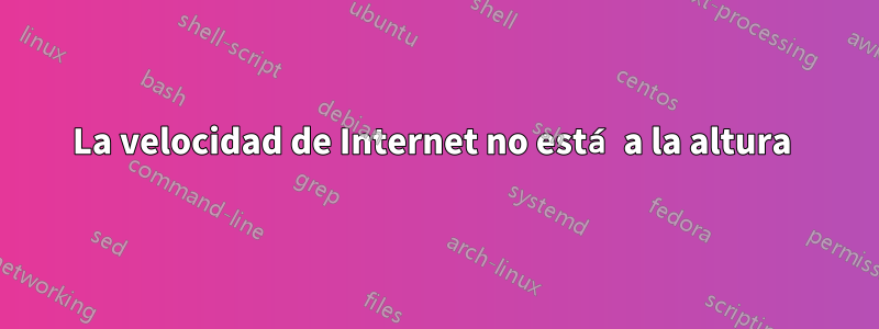 La velocidad de Internet no está a la altura 